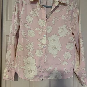 Rachel Zoe Pink Floral Button-Down Shirt XS